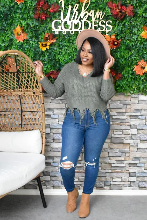 The “Living on the Edge” Sweater (Olive)