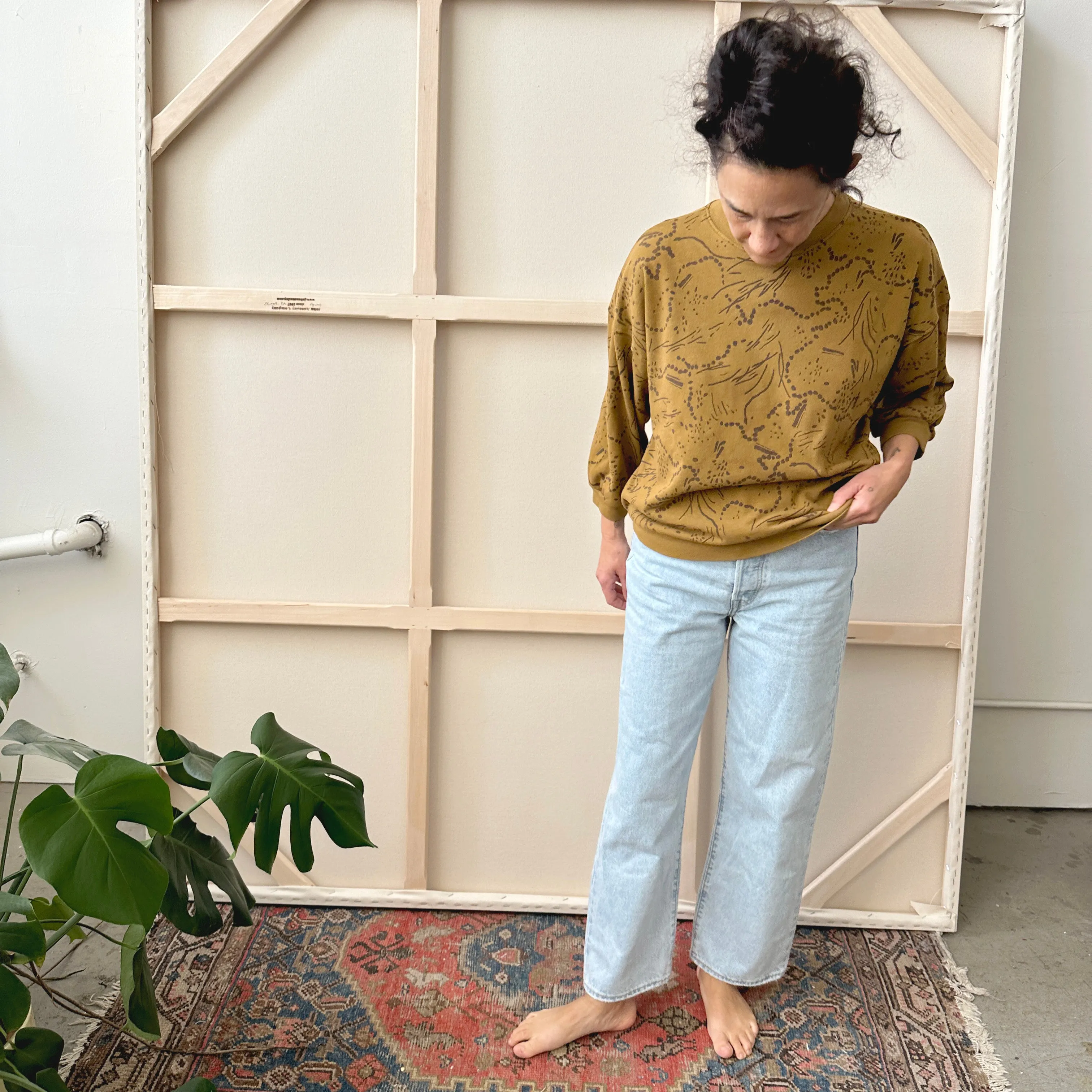 The Stevie Sweatshirt - Drape in Lentil & Raw Sienna