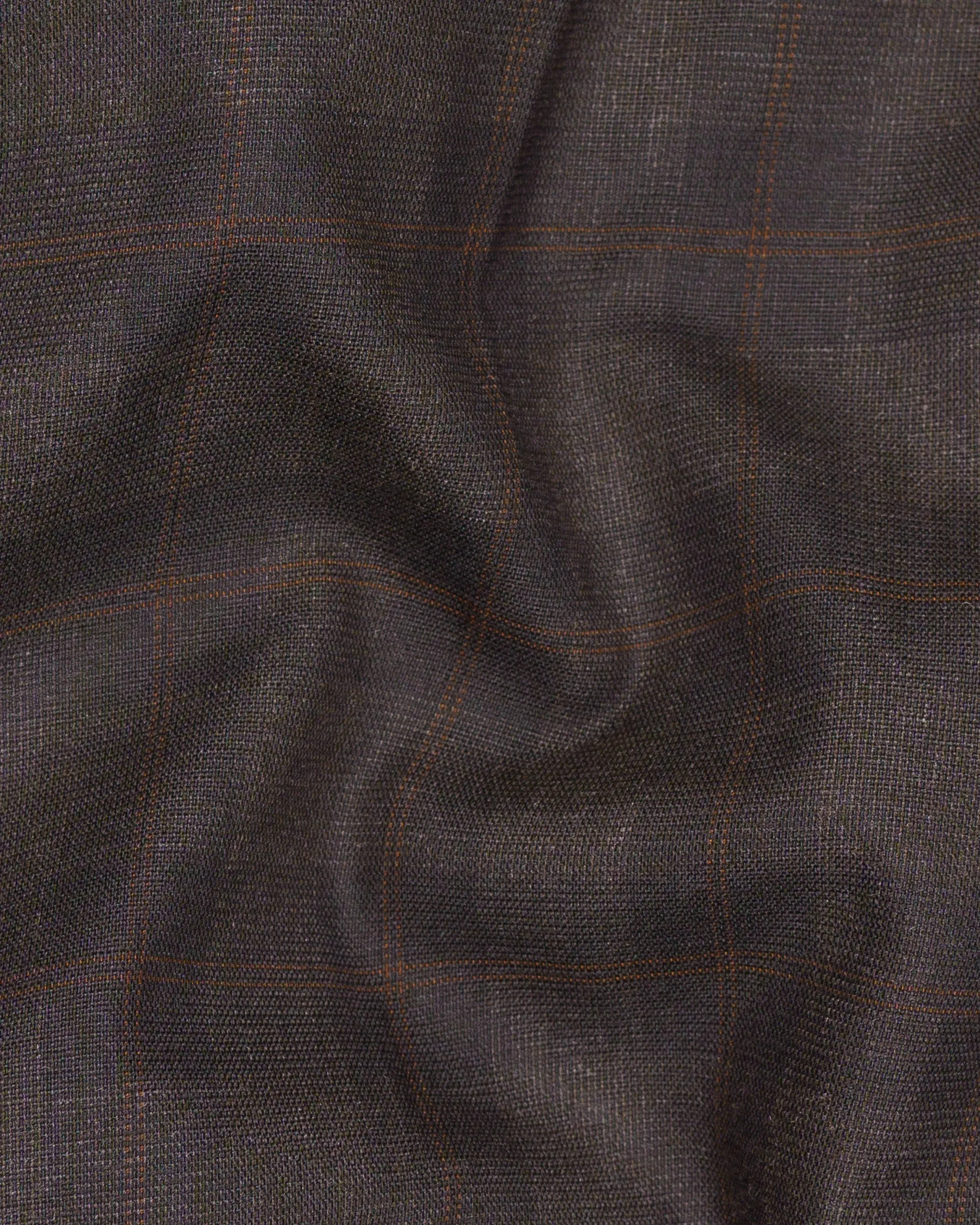 Thunder and Spice Brown Plaid Wool Rich Tuxedo Blazer