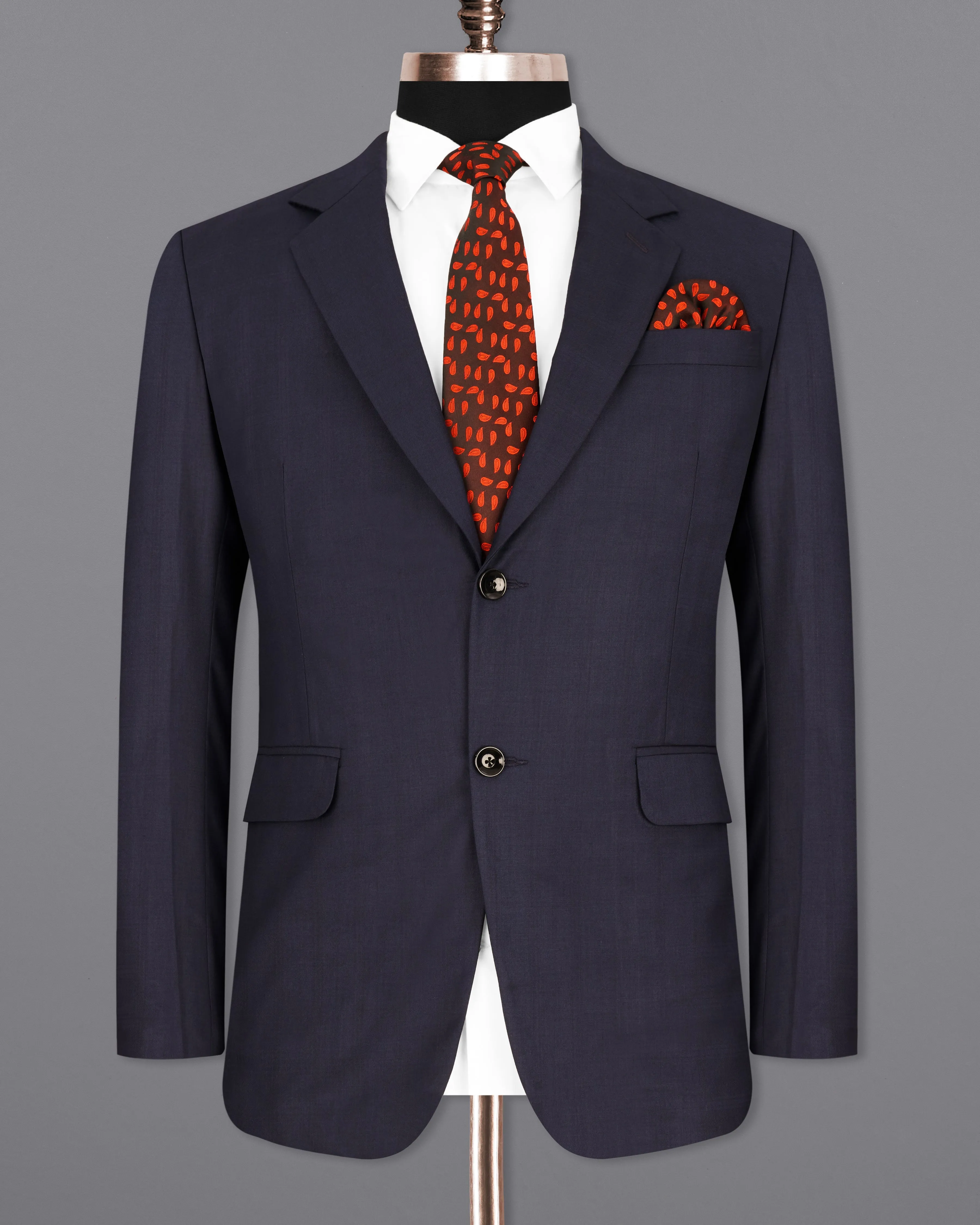 Thunder Navy Blue Single Breasted Blazer