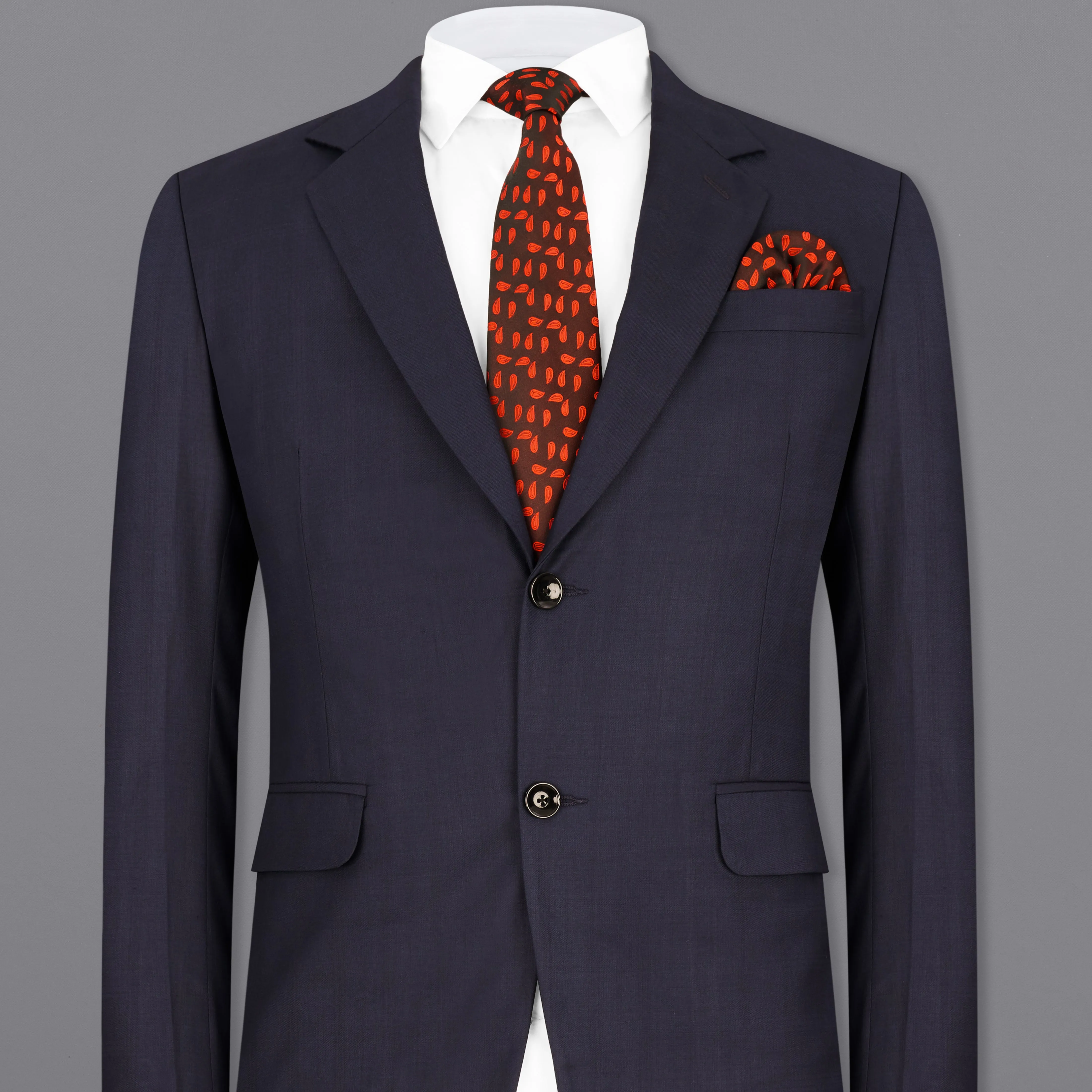 Thunder Navy Blue Single Breasted Blazer