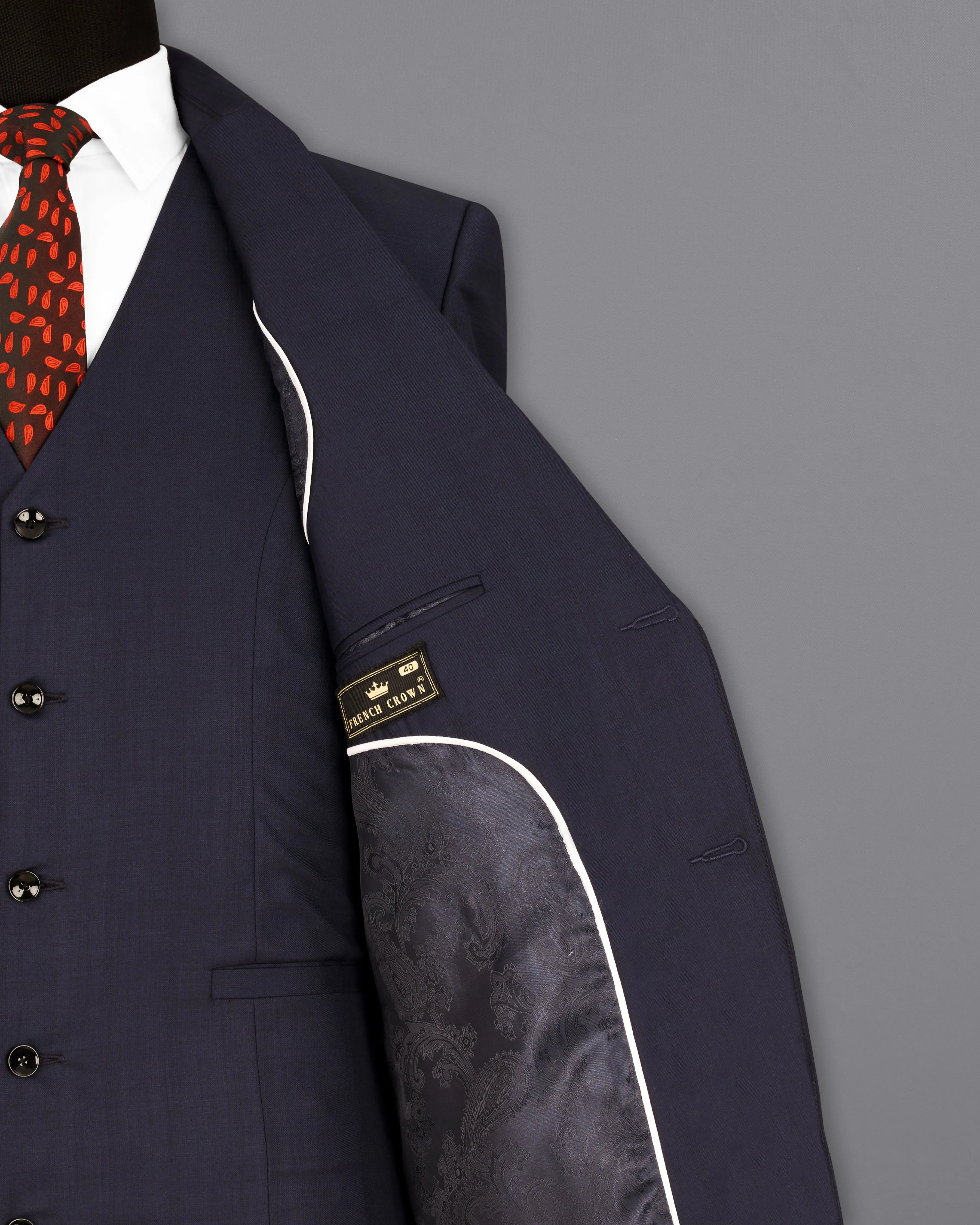 Thunder Navy Blue Single Breasted Blazer
