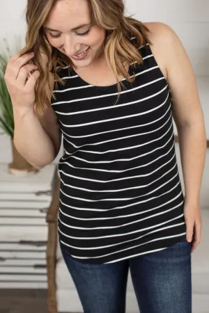 Tiffany Tank - Black with White Stripes