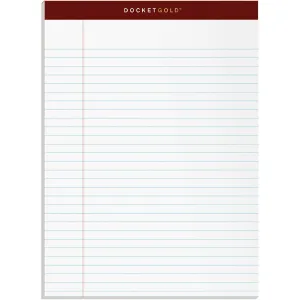 TOPS Docket Gold Legal Ruled White Legal Pads