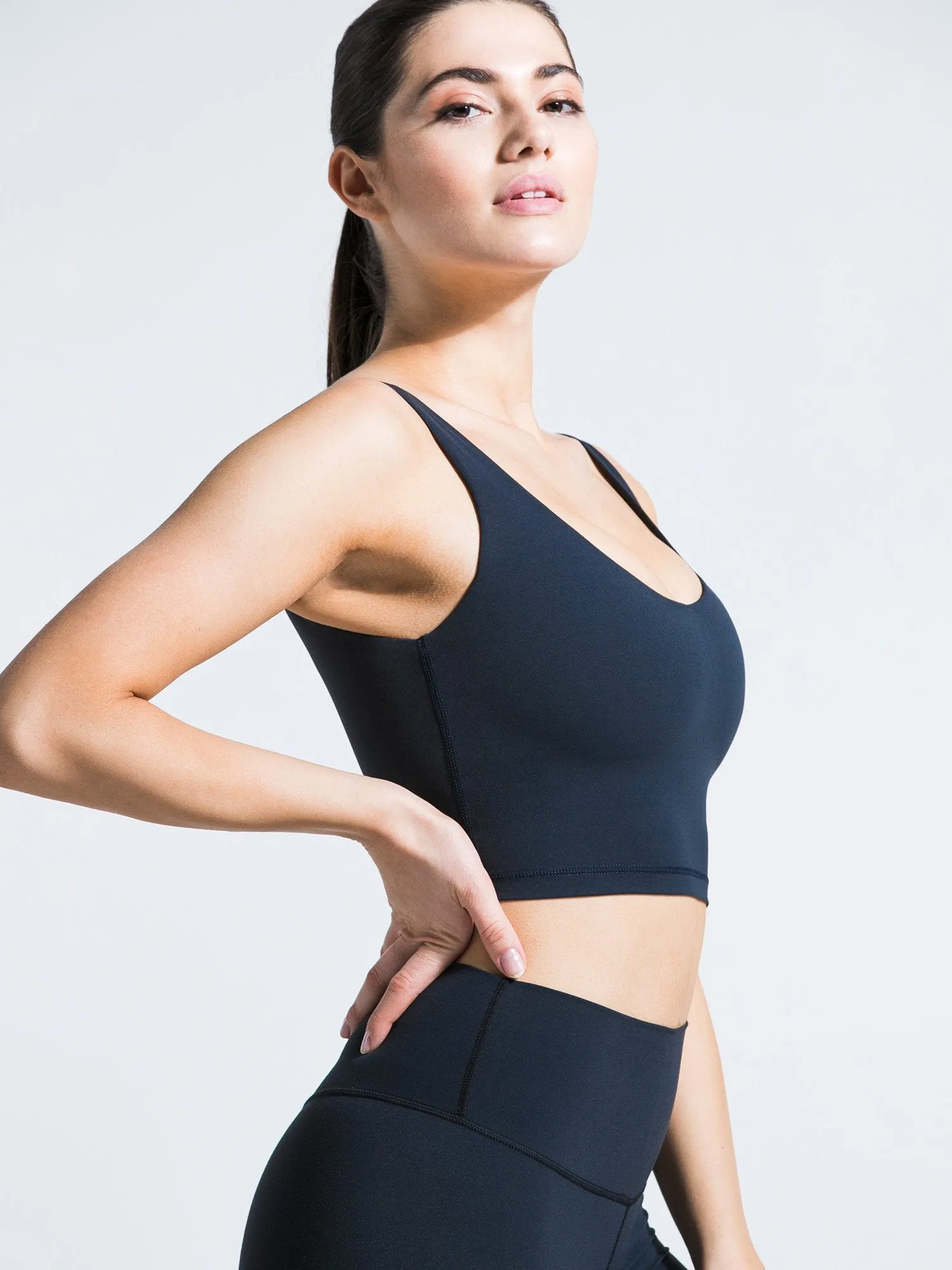 U NECK NUDE TANK, MIDNIGHT GREY