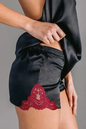 Valentine, Bloomers shorts in satin and antique lace