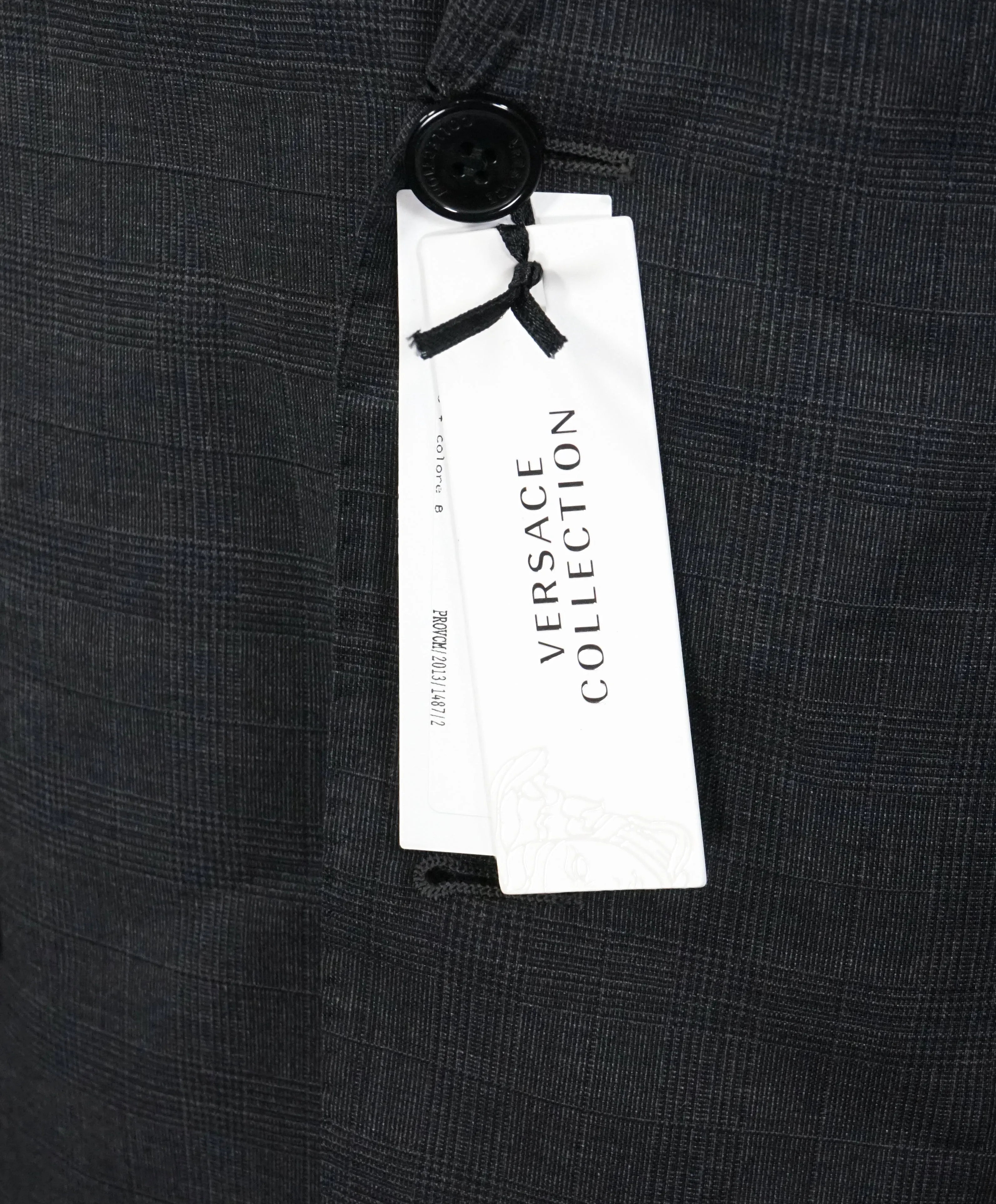 VERSACE COLLECTION - Gray Prince of Wales Check Plaid Suit - 38L