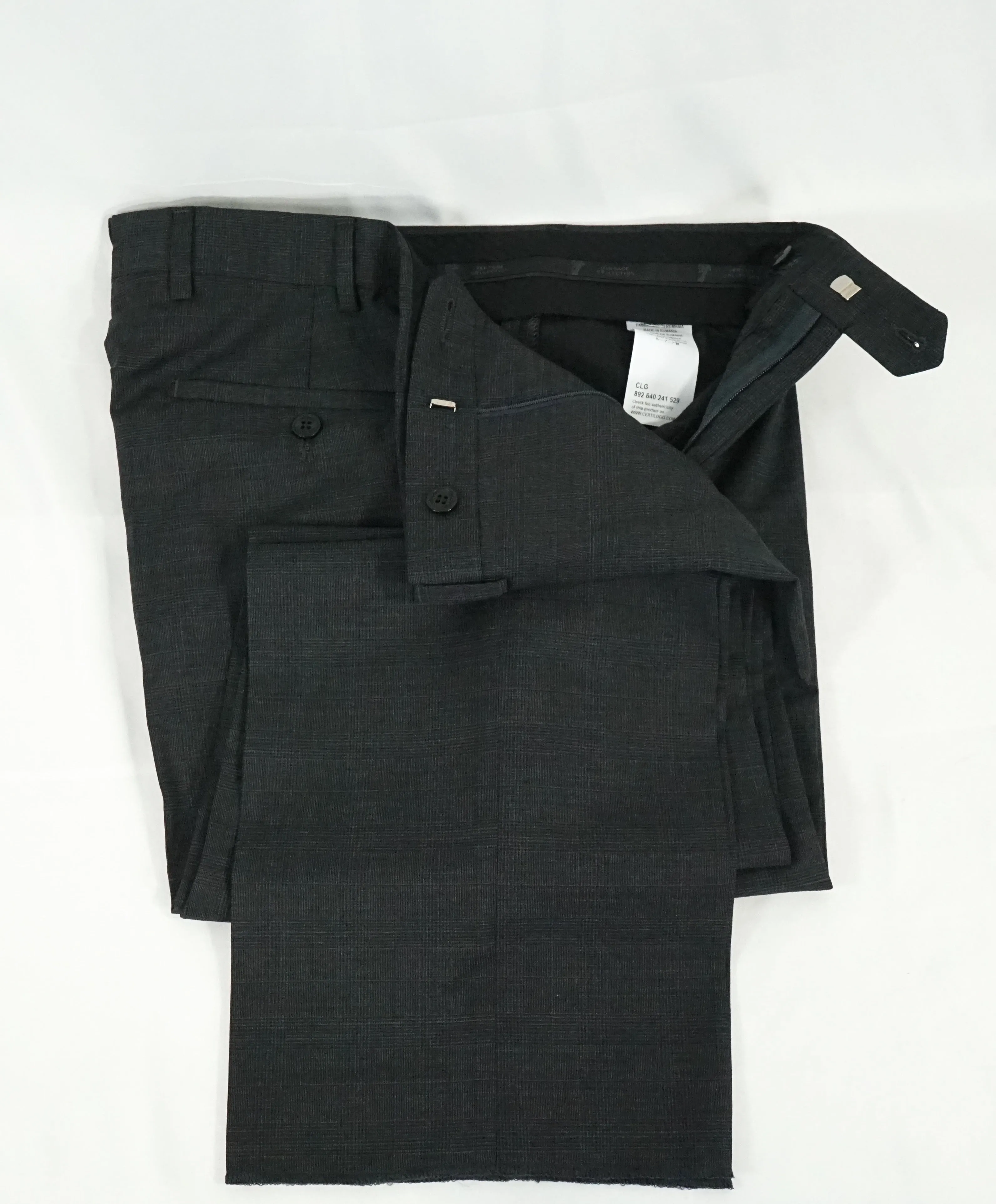 VERSACE COLLECTION - Gray Prince of Wales Check Plaid Suit - 38L