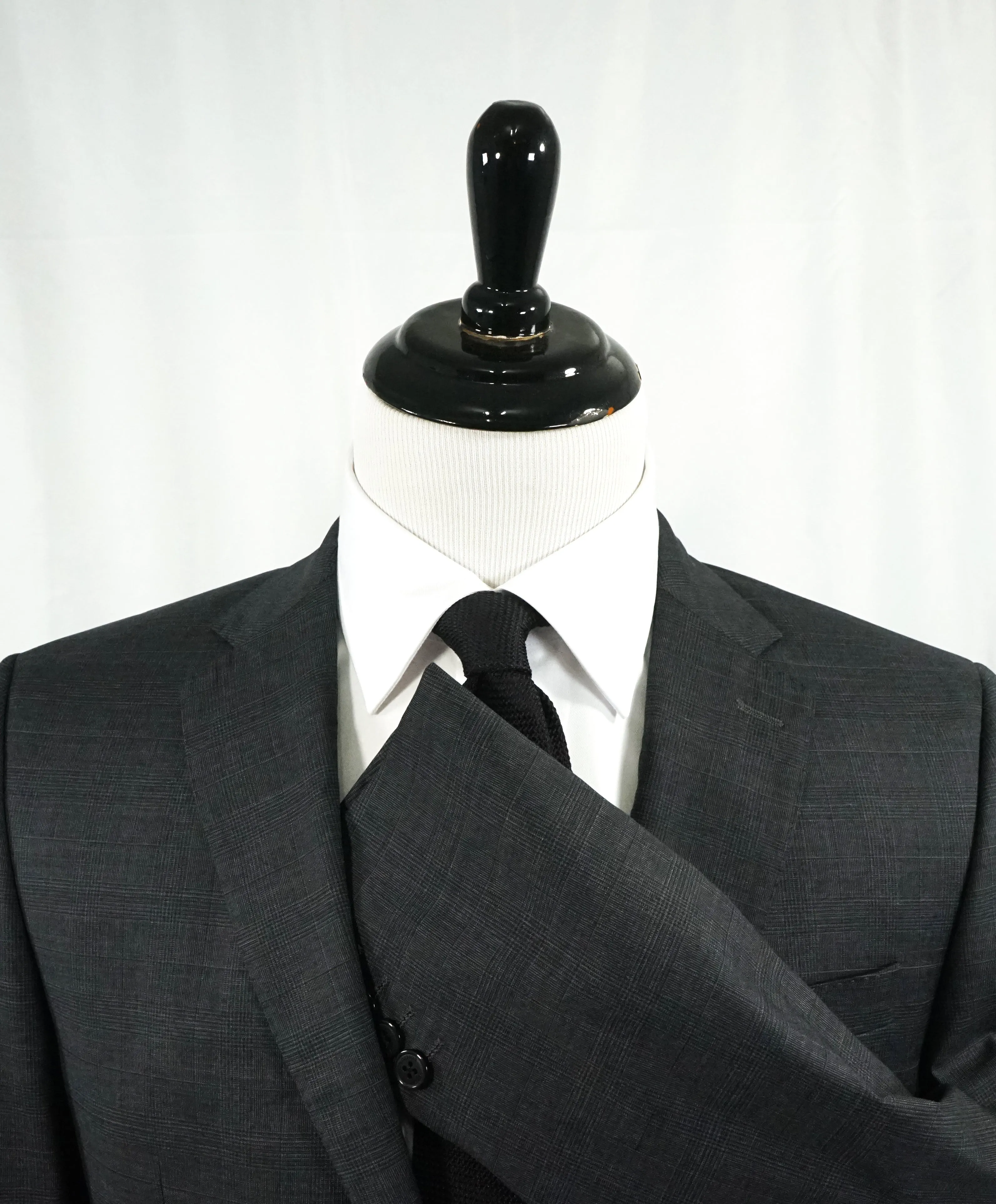 VERSACE COLLECTION - Gray Prince of Wales Check Plaid Suit - 38L
