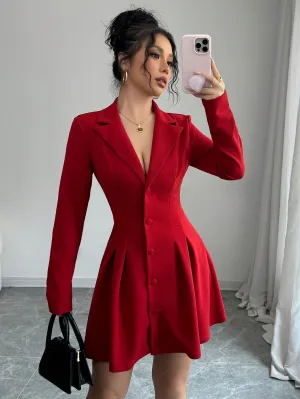 Vestido largo rojo de manga larga para el Día de San Valentín