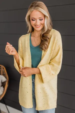 Vibrant Life Speckled Knit Cardigan- Yellow
