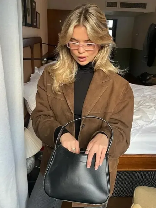Vintage Business Casual Faux Suede Coat