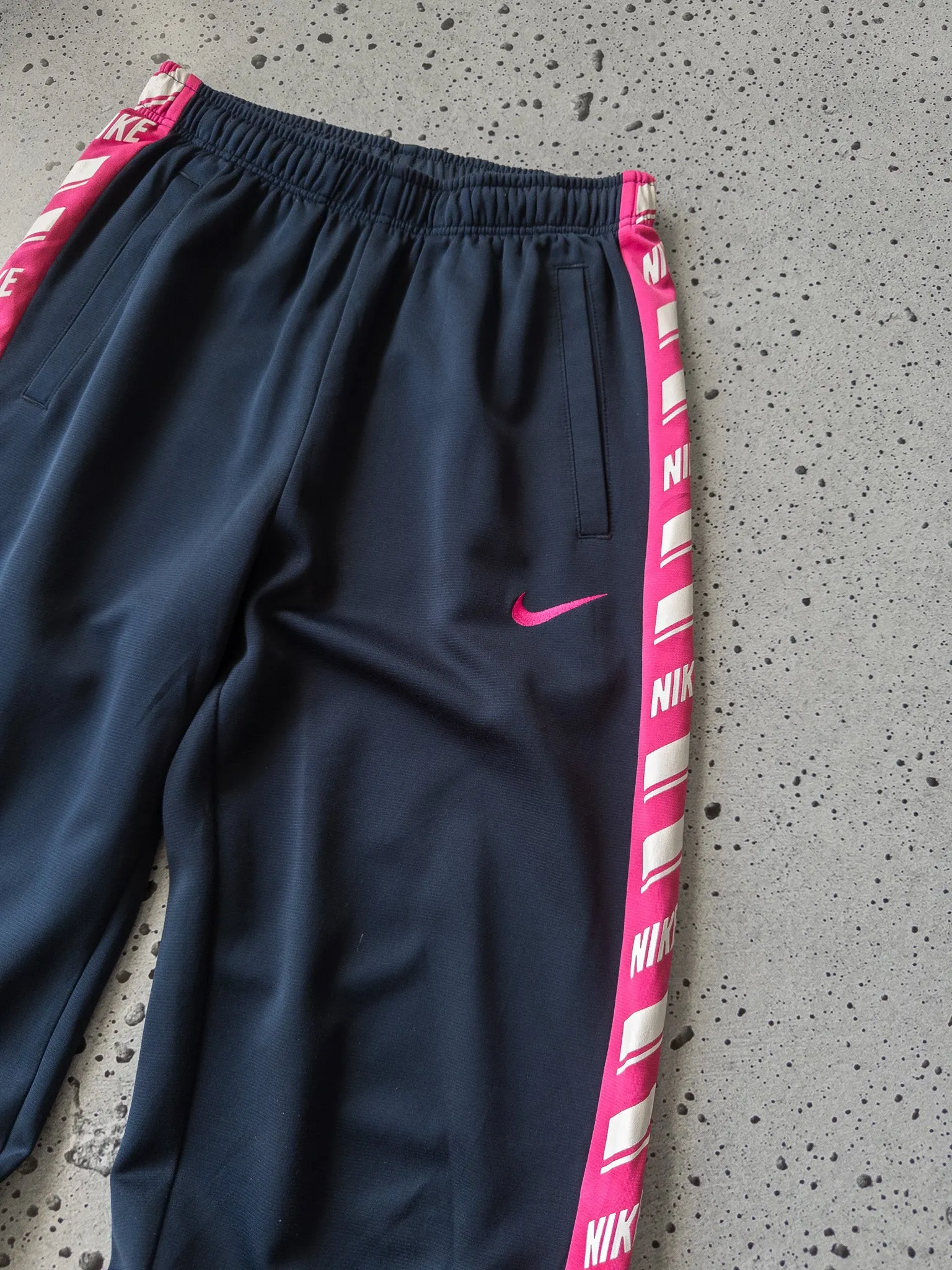 Vintage Nike Pink Spellout Track Pants (S)