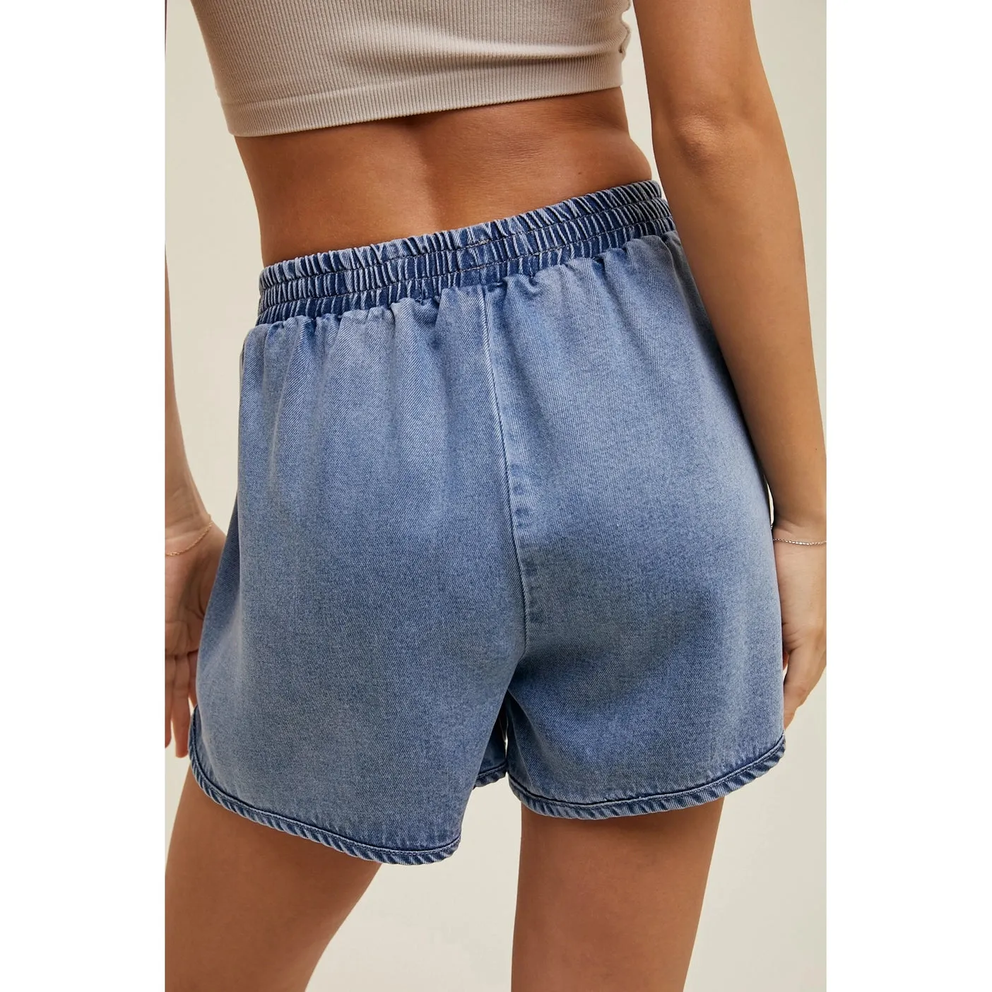 Washed Tencel Denim Shorts