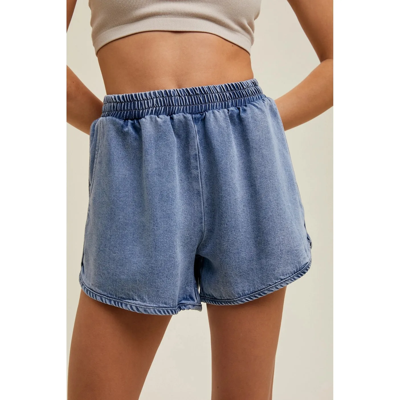 Washed Tencel Denim Shorts