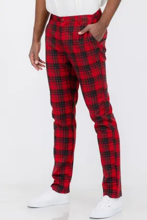 Weiv Mens Plaid Trouser Pants