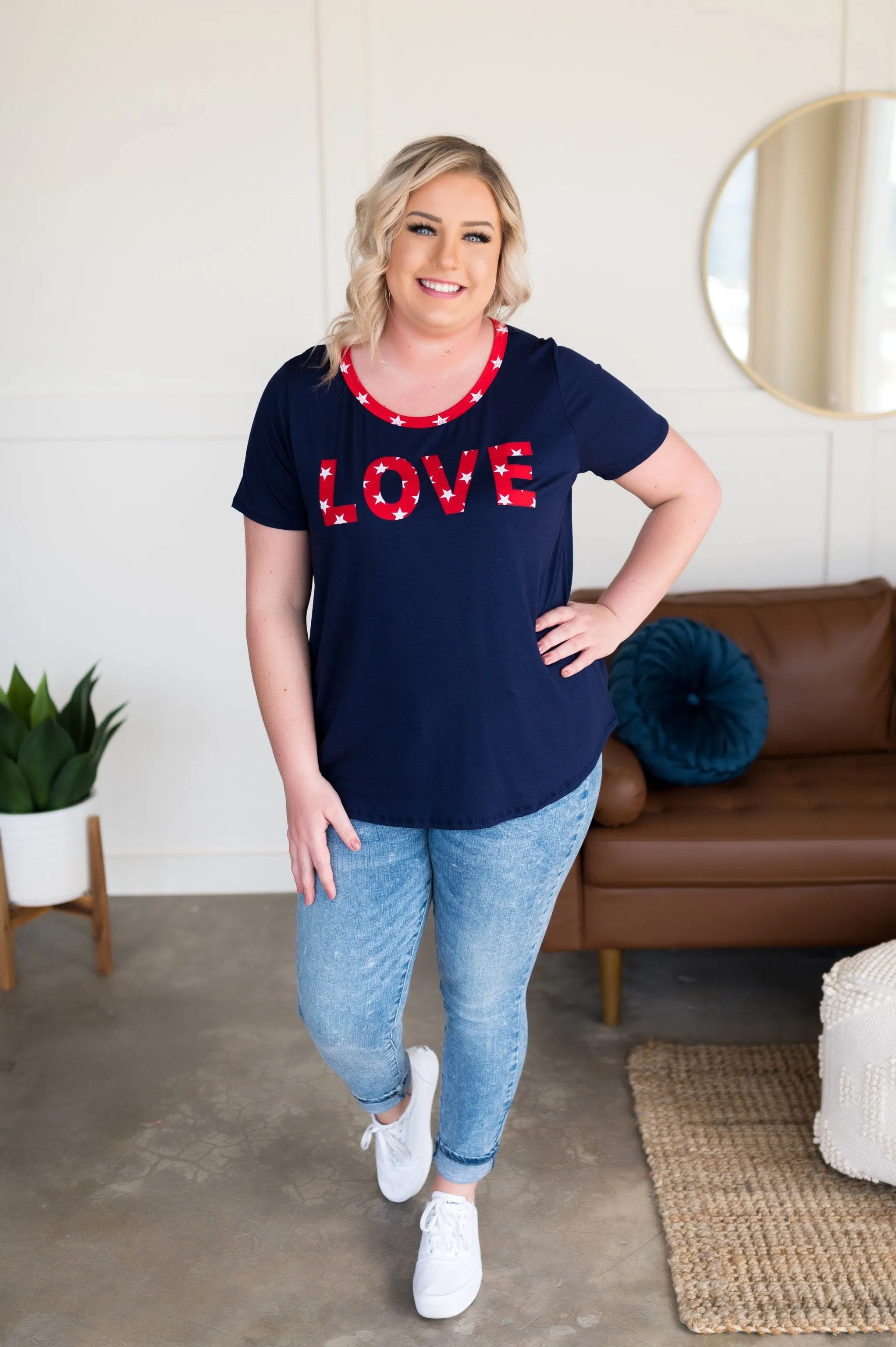 What Is Love Tee in Navy