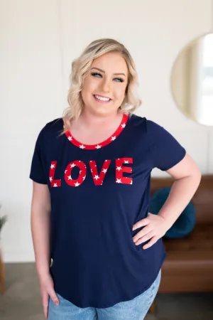 What Is Love Tee in Navy