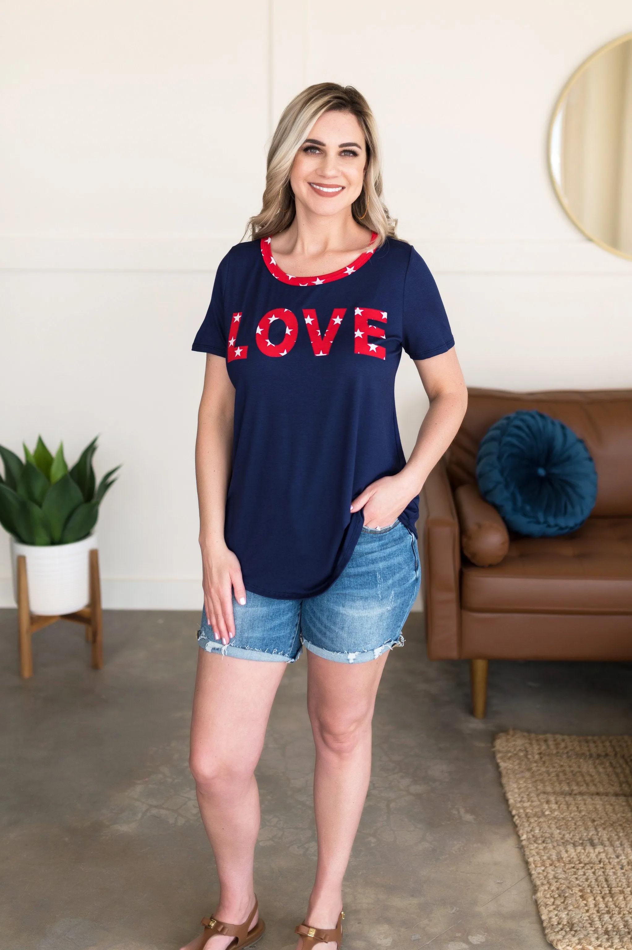 What Is Love Tee in Navy