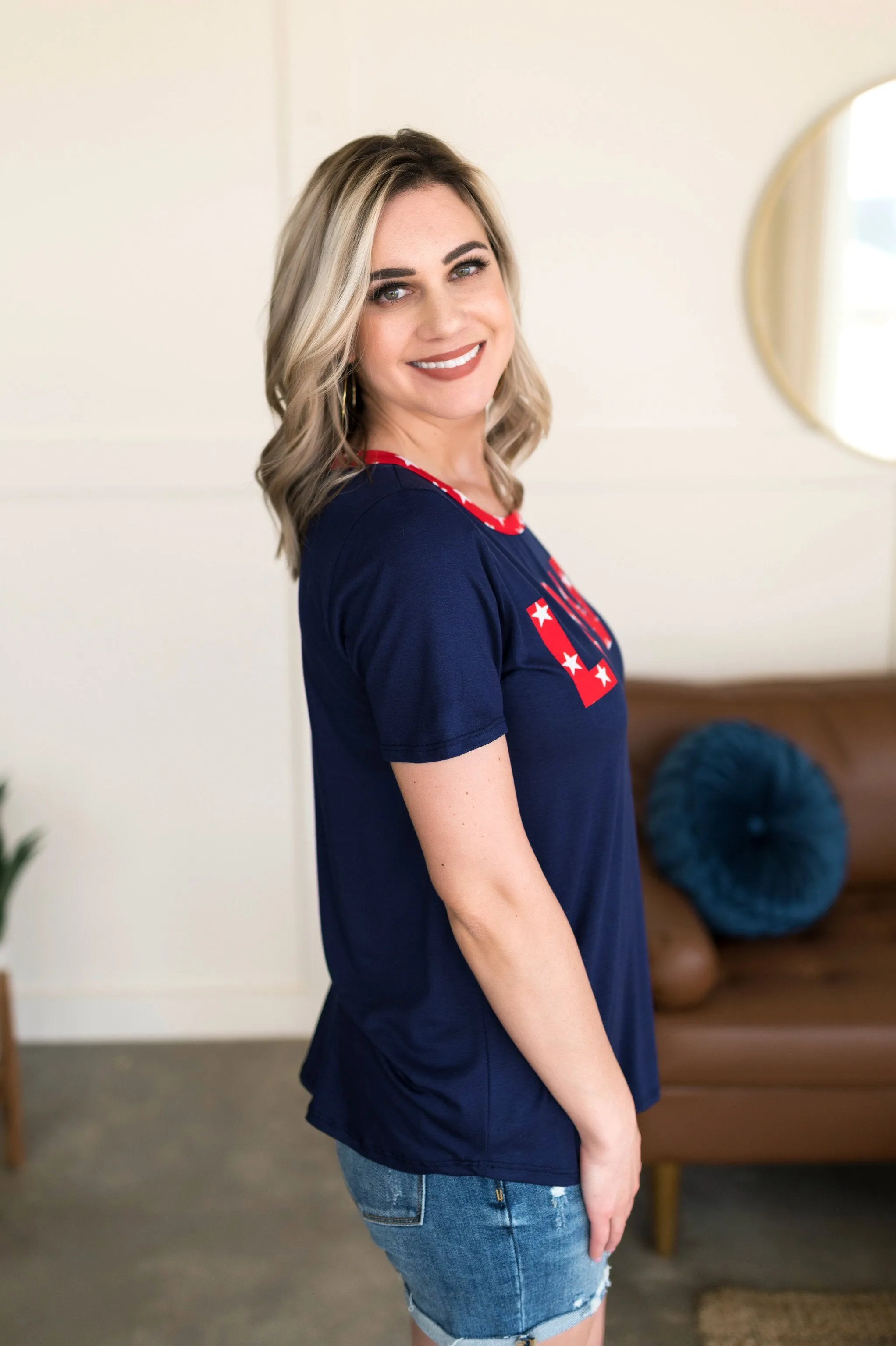 What Is Love Tee in Navy