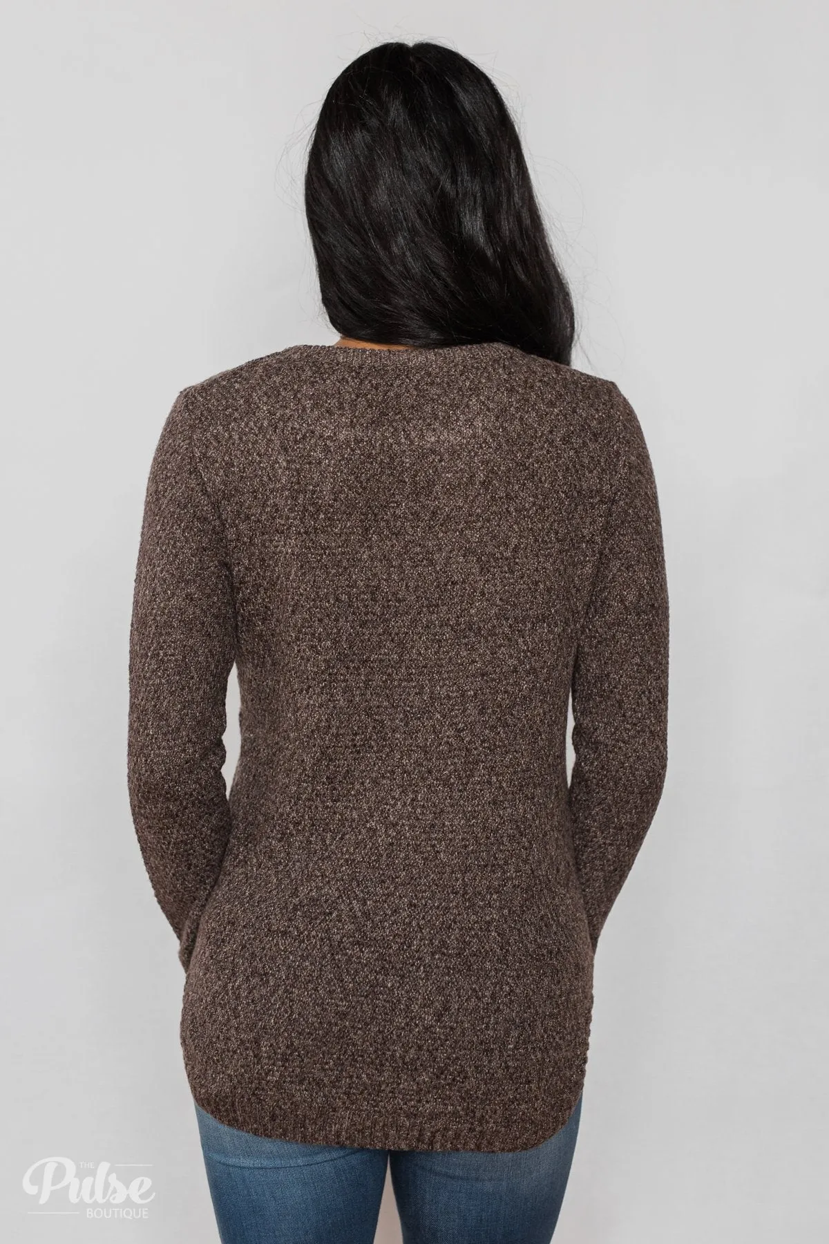 Wherever You Go Knit Sweater- Brown