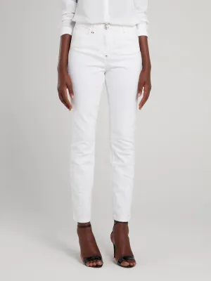 White Cropped Skinny Jeggings