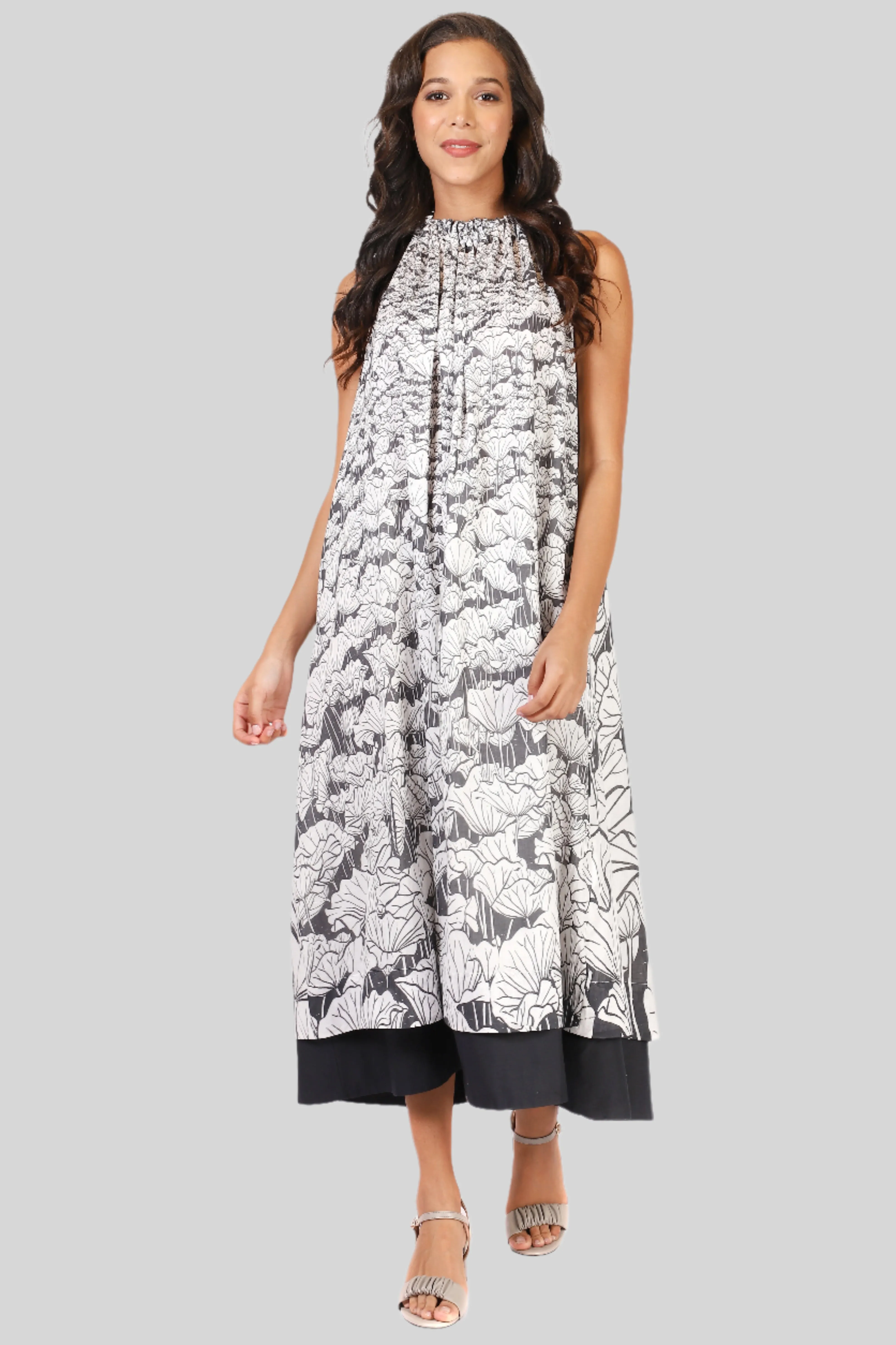 White Floral Voile Dress