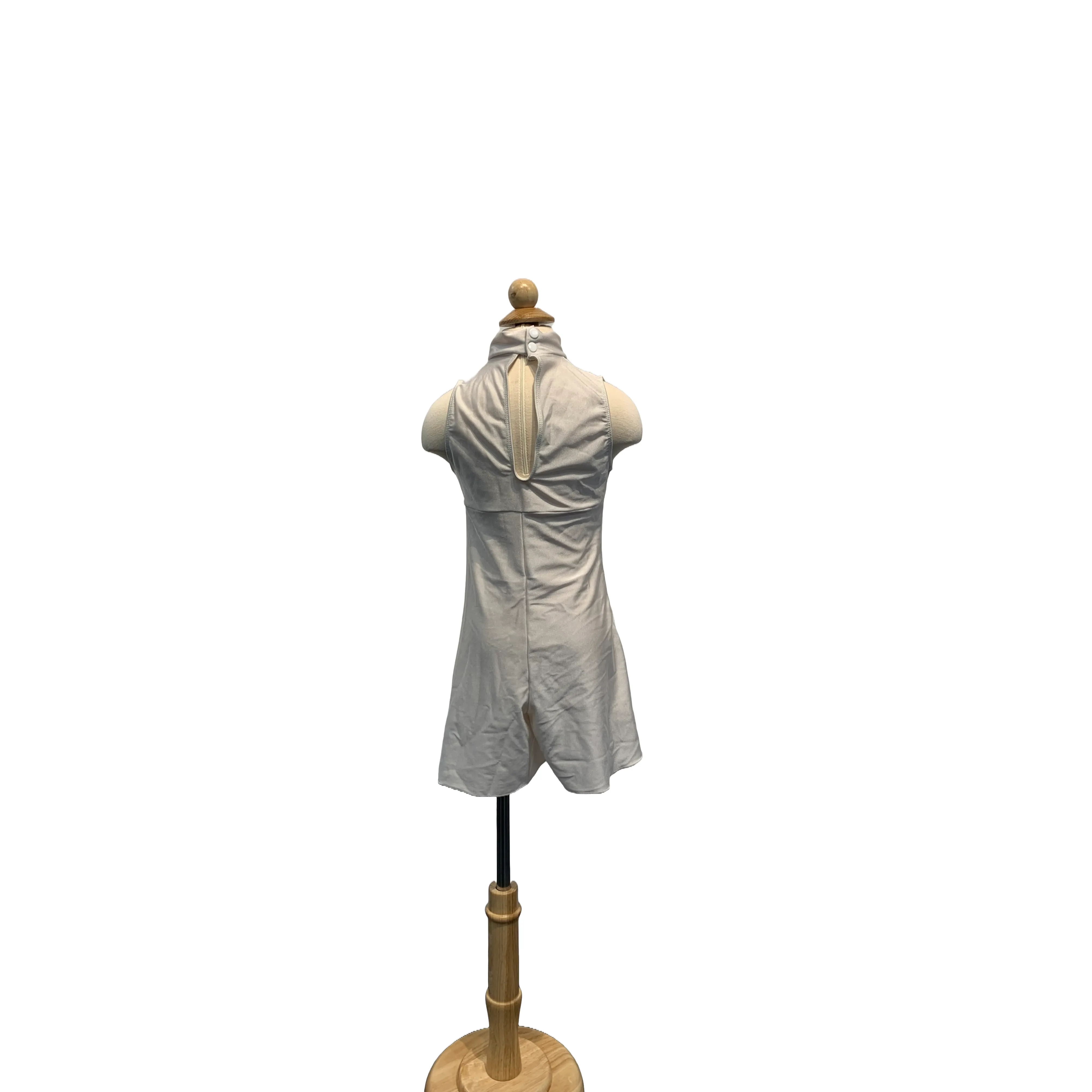 White High Neck Leotard with Shorts