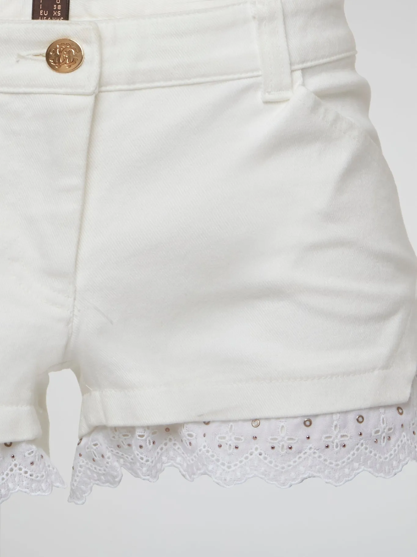 White Lace Trim Shorts