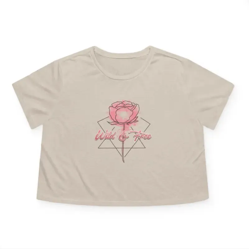Wild and Free Flowy Cropped Tee with Chic Elegance