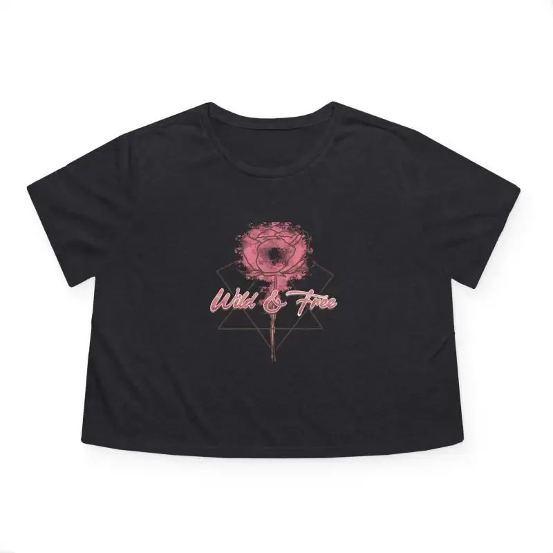 Wild and Free Flowy Cropped Tee with Chic Elegance