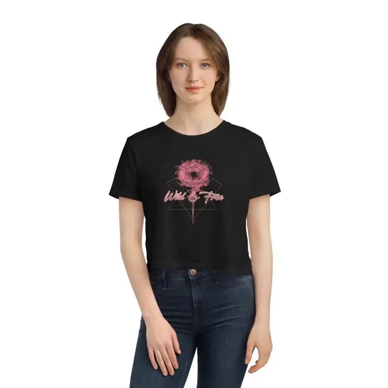 Wild and Free Flowy Cropped Tee with Chic Elegance
