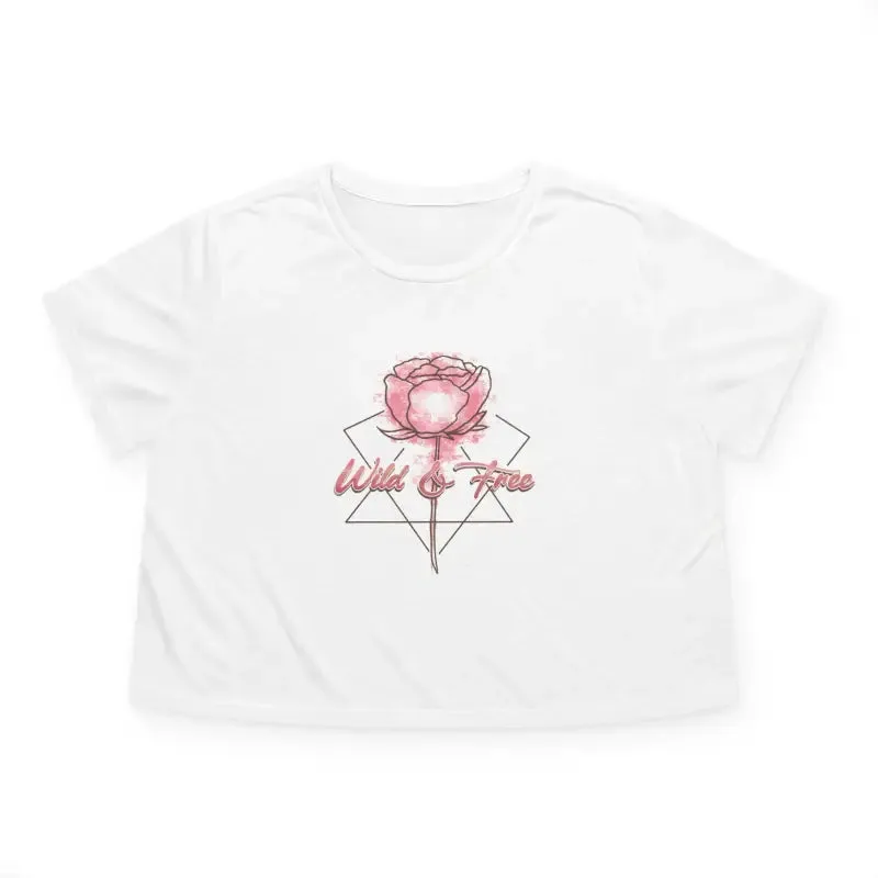 Wild and Free Flowy Cropped Tee with Chic Elegance