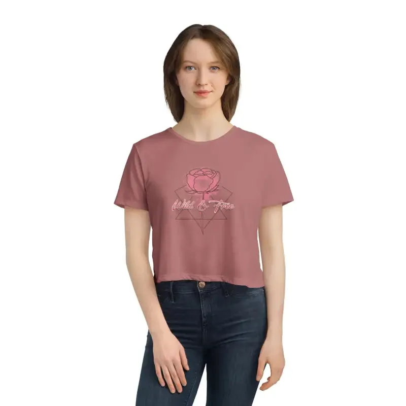 Wild and Free Flowy Cropped Tee with Chic Elegance