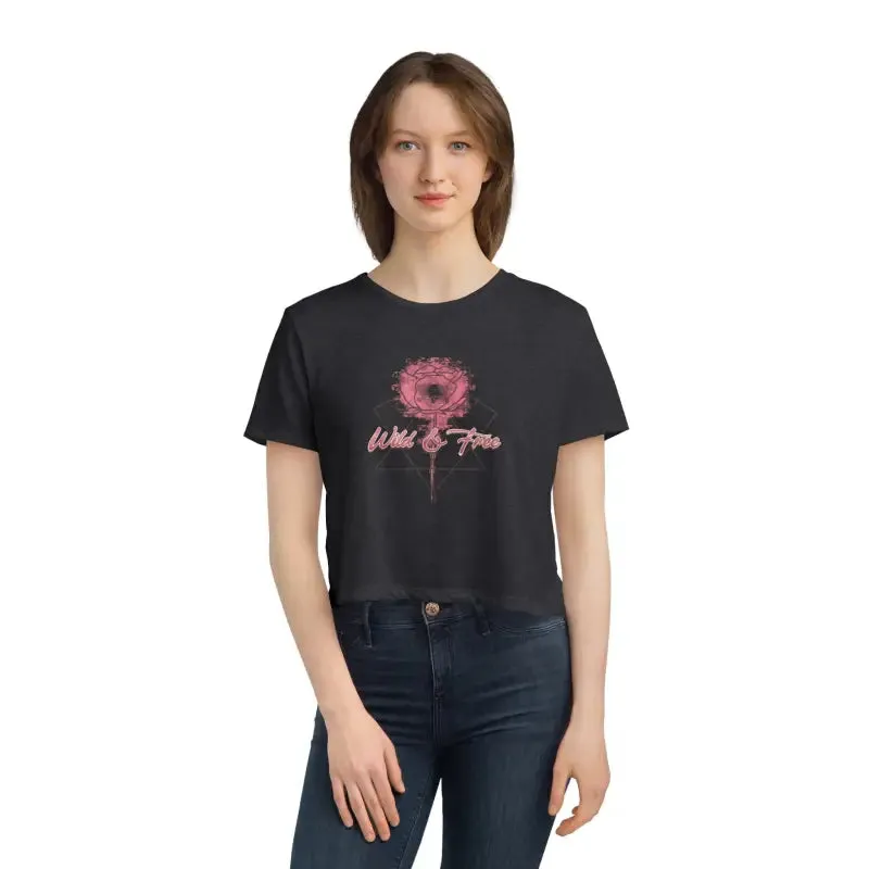 Wild and Free Flowy Cropped Tee with Chic Elegance