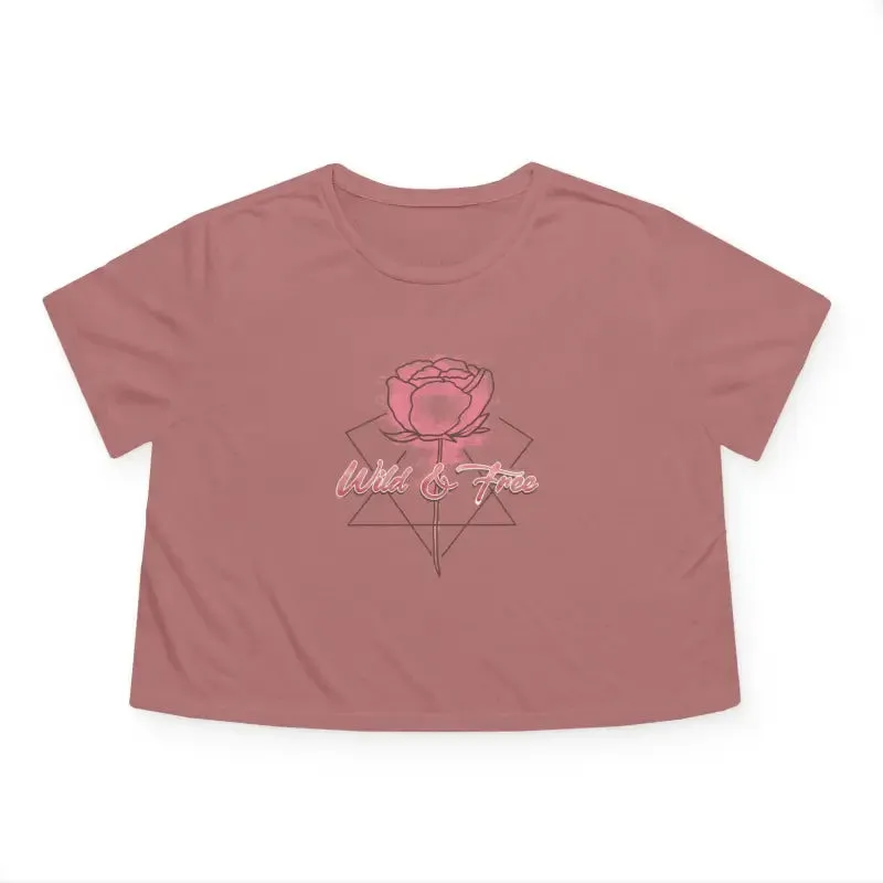 Wild and Free Flowy Cropped Tee with Chic Elegance