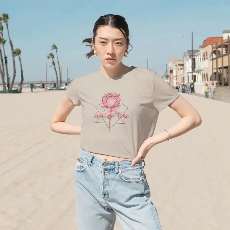 Wild and Free Flowy Cropped Tee with Chic Elegance