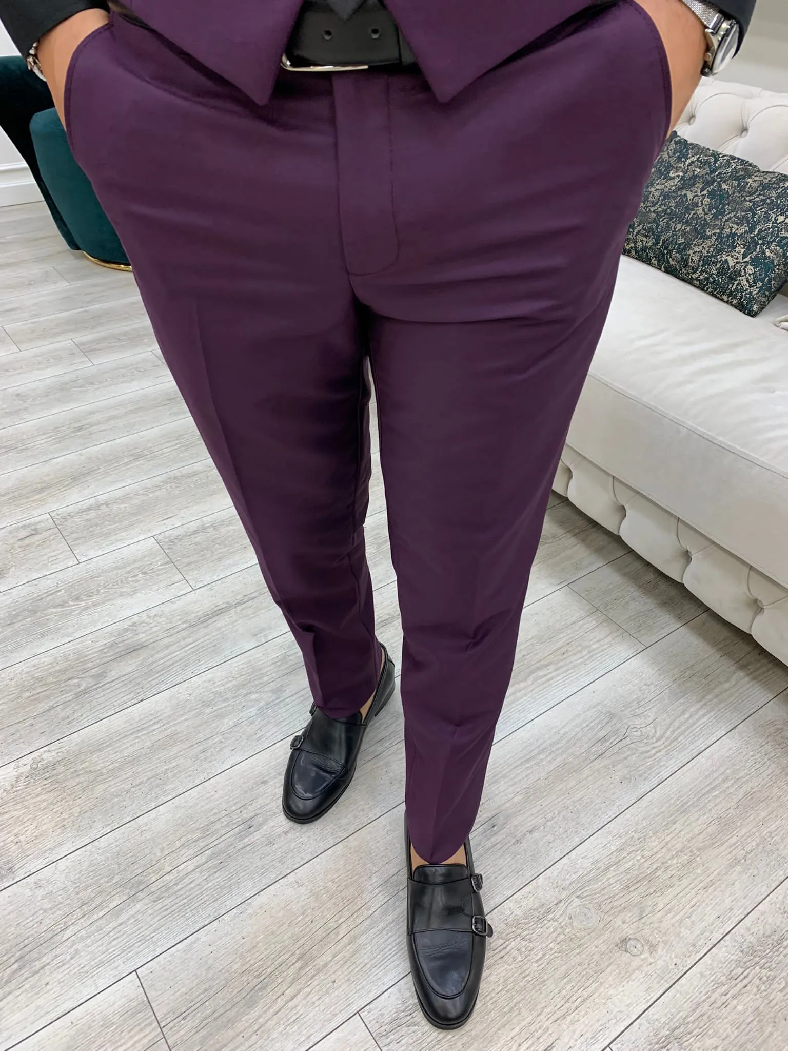 Wilson Purple Slim Fit Peak Lapel Suit: Elevate Your Wardrobe