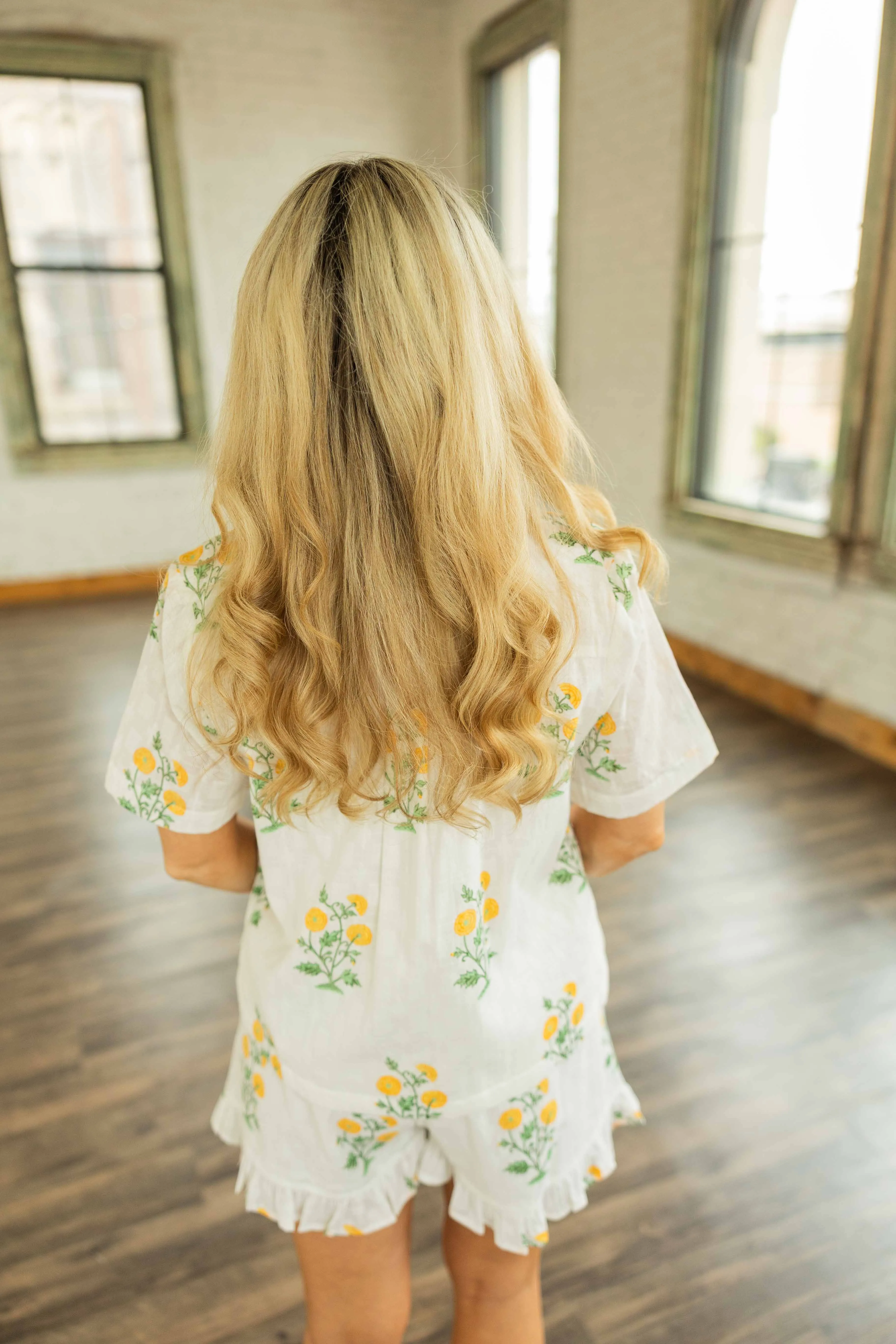 WINNIE FLORAL RUFFLE HEM SHORTS