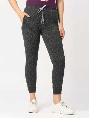 Women Grey Printed Joggers - ZIP TRACK PRINT-CD-RK