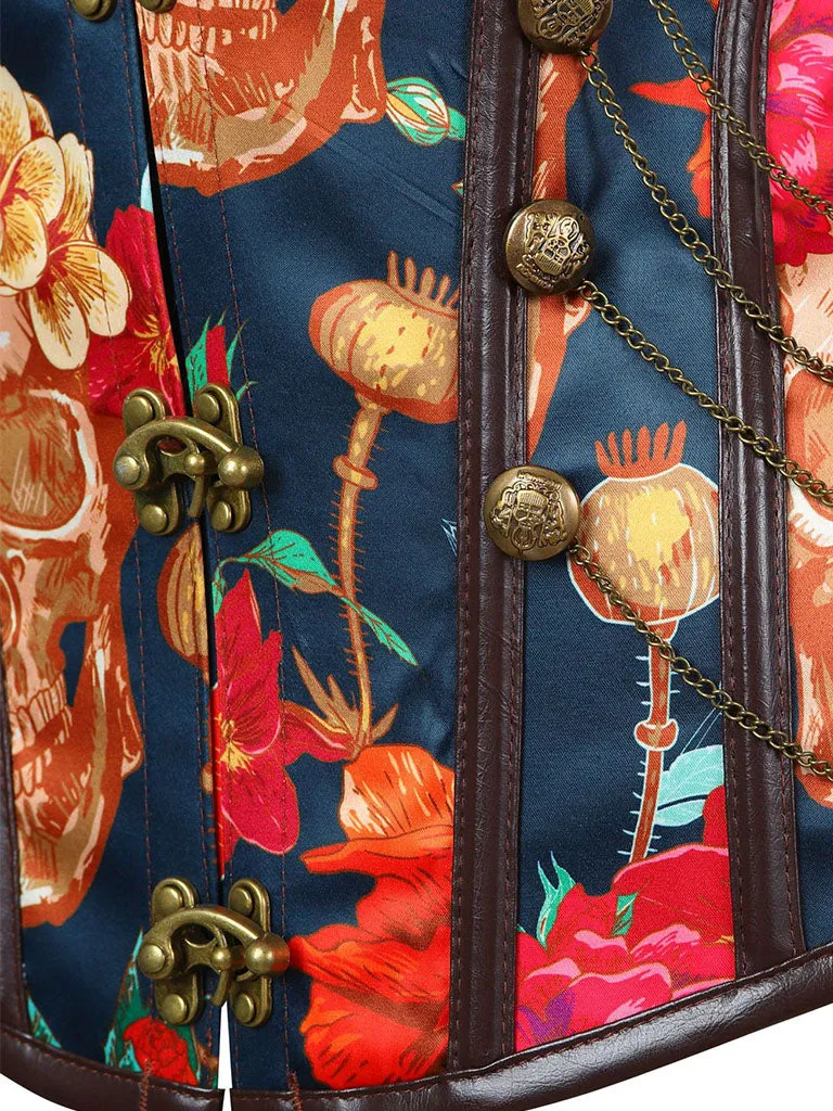 Women‘s Floral Corset Top Strapless Waist Trainer