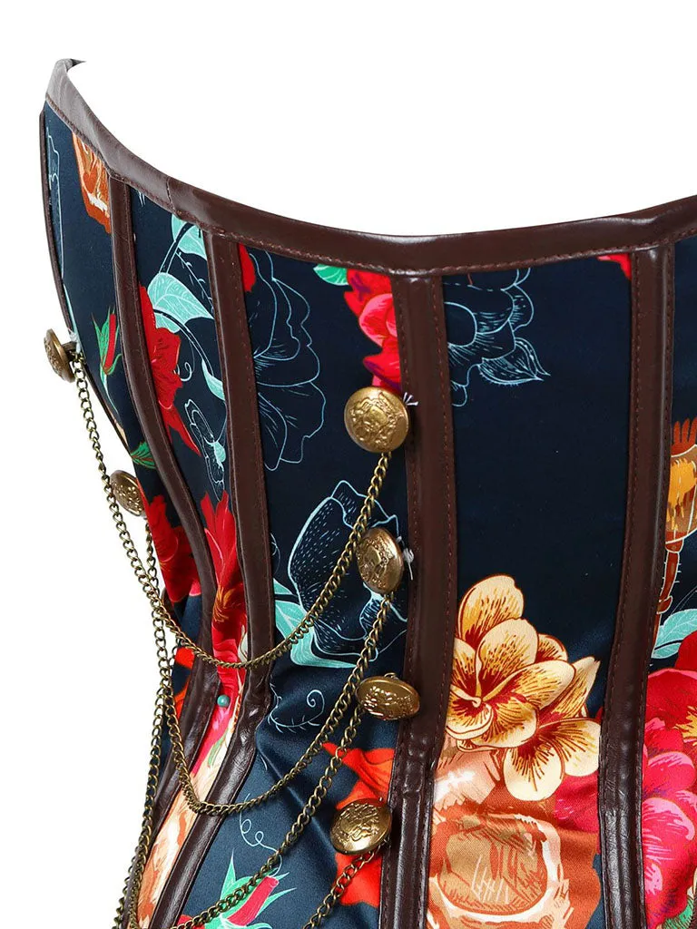 Women‘s Floral Corset Top Strapless Waist Trainer