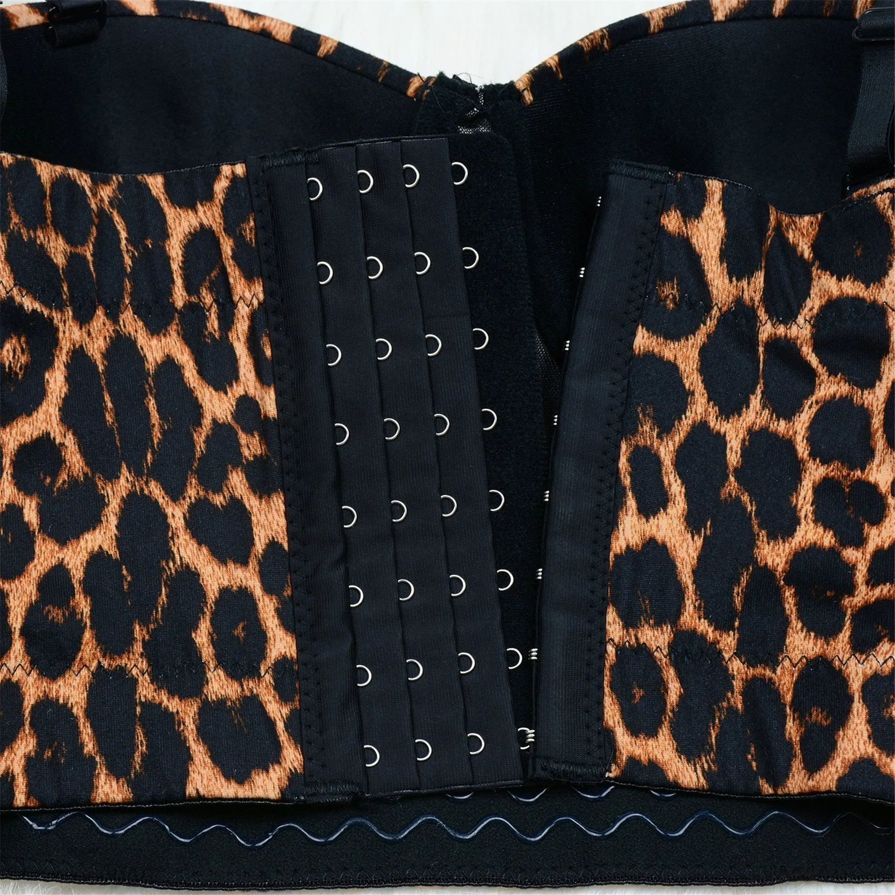 Women's Leopard Print Bustier Crop Tops Sexy Sleeveless Brown Women Corset Top