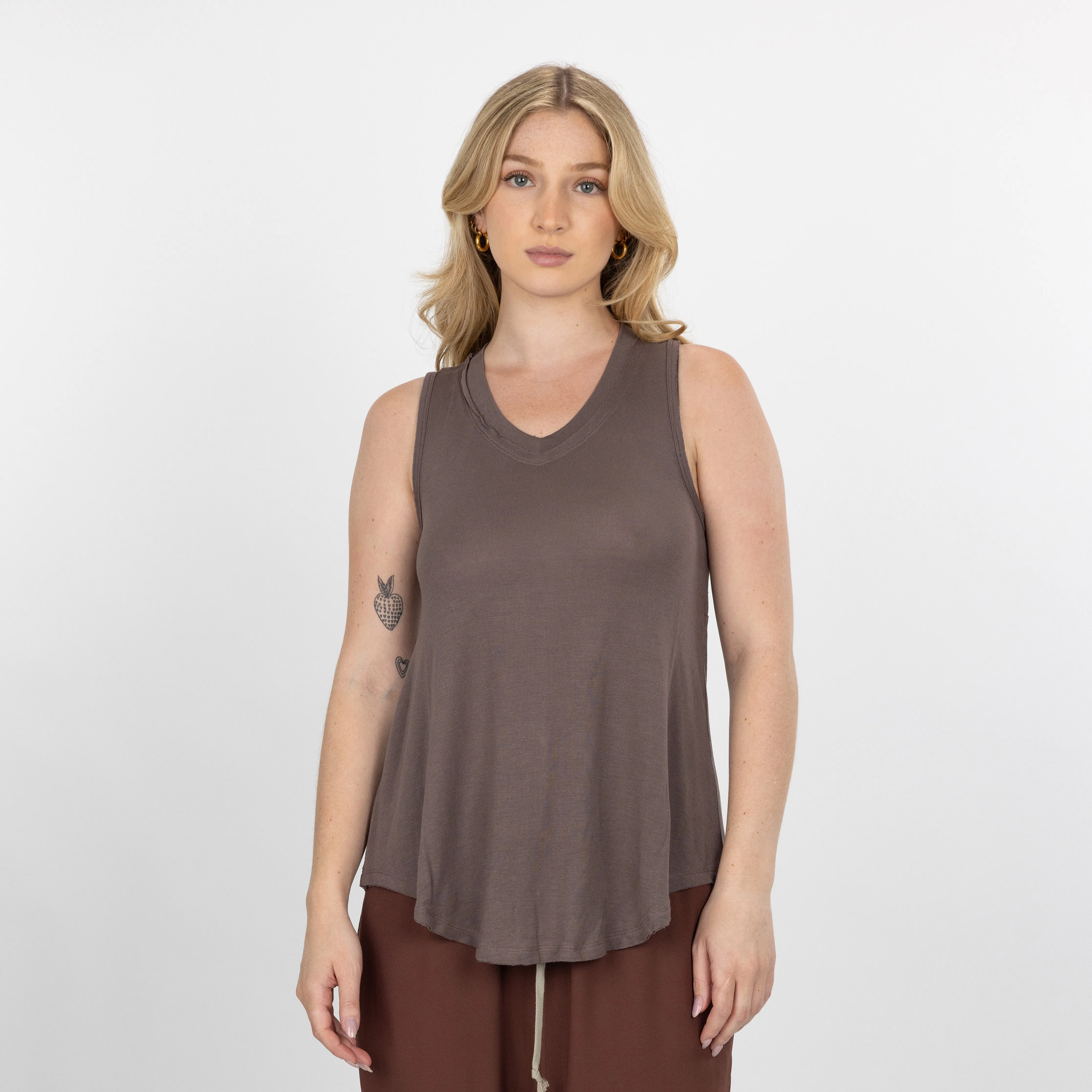 Womens V-neck Swing Tank - Iron
