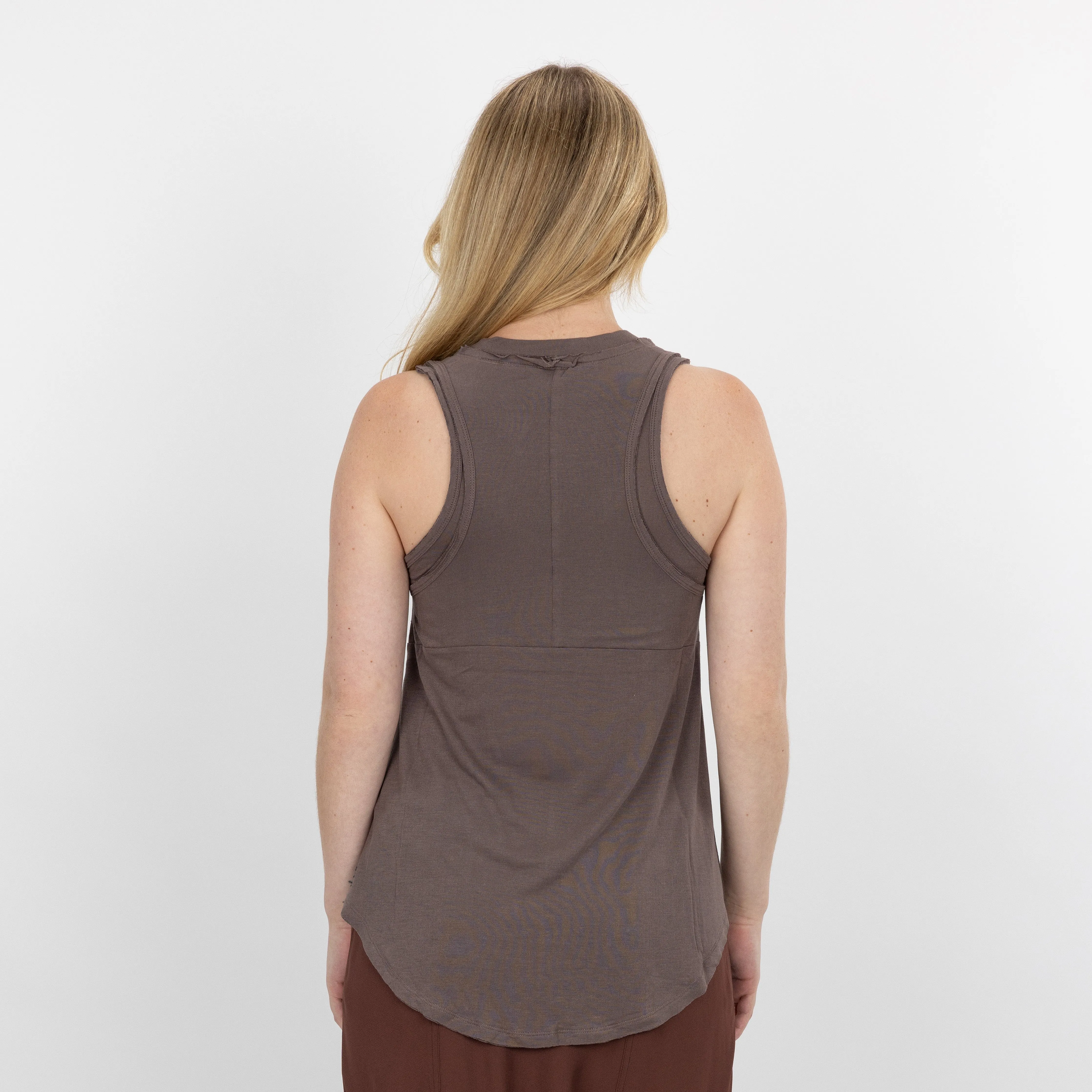 Womens V-neck Swing Tank - Iron