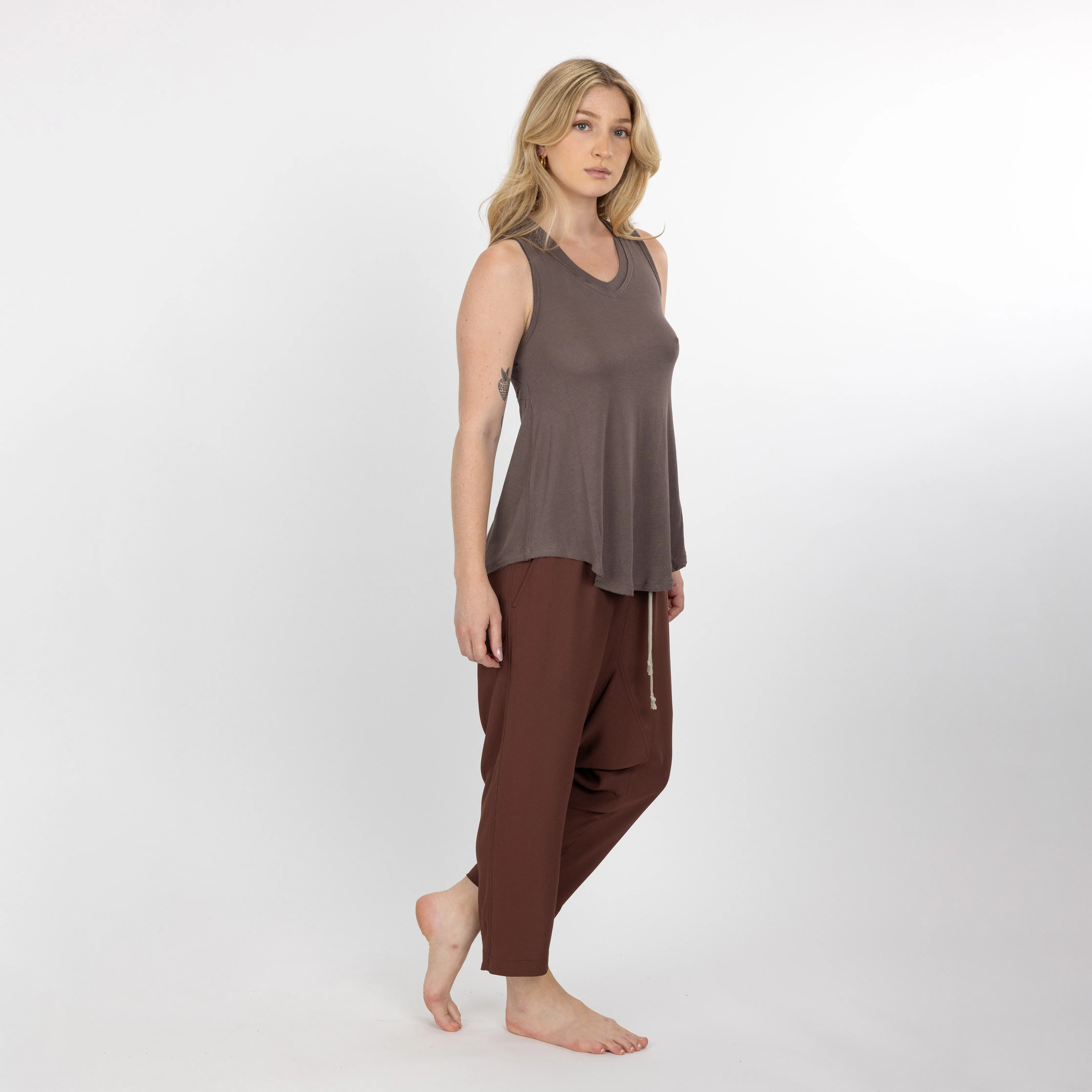 Womens V-neck Swing Tank - Iron