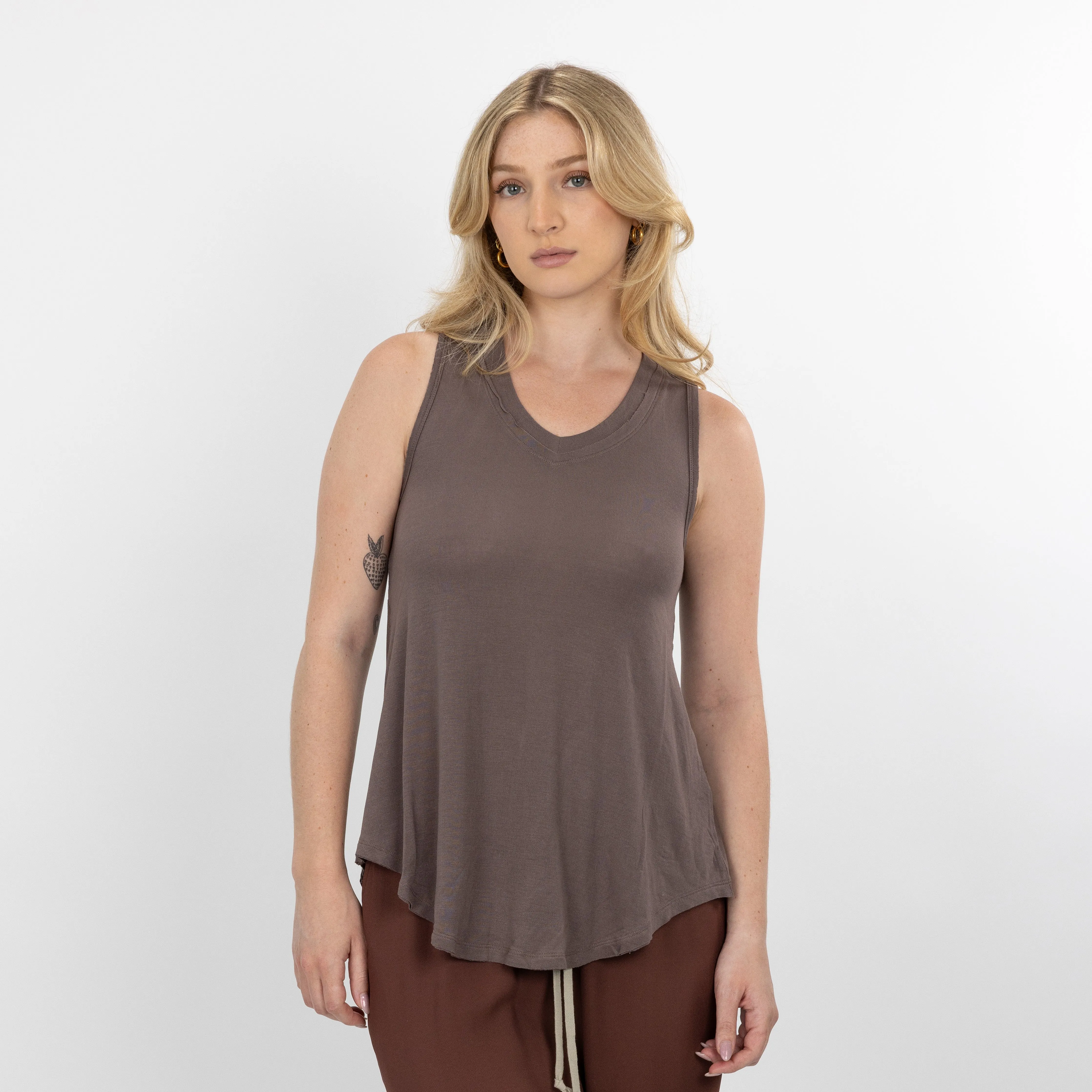 Womens V-neck Swing Tank - Iron