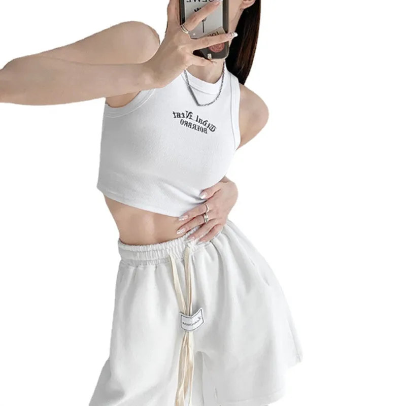 Women's Vintage Letter Embroidery Cami Top