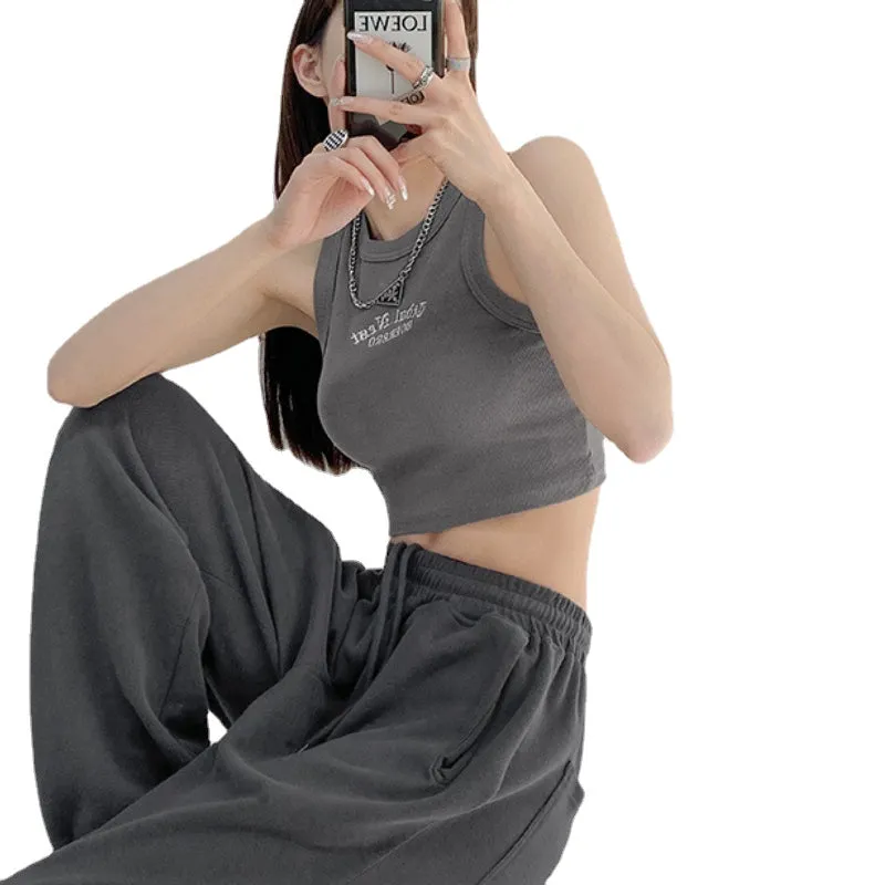 Women's Vintage Letter Embroidery Cami Top