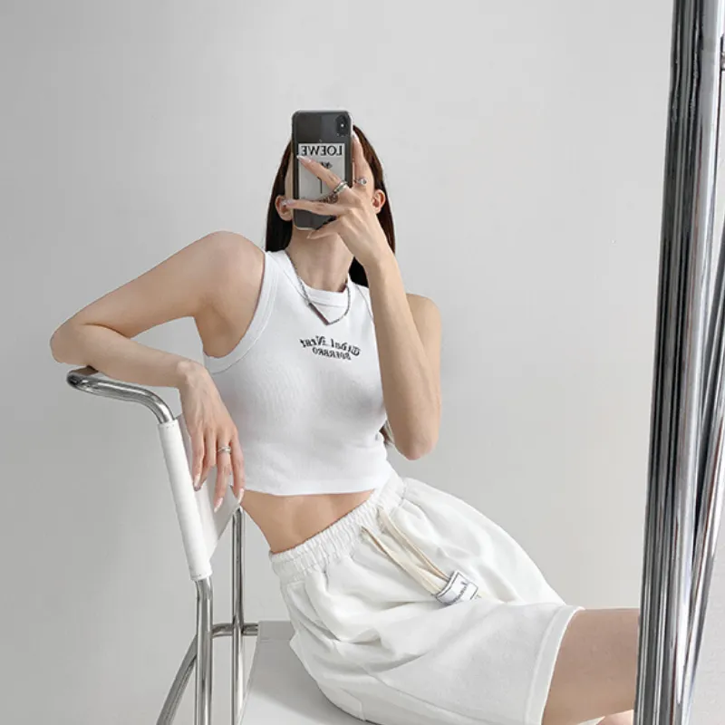 Women's Vintage Letter Embroidery Cami Top